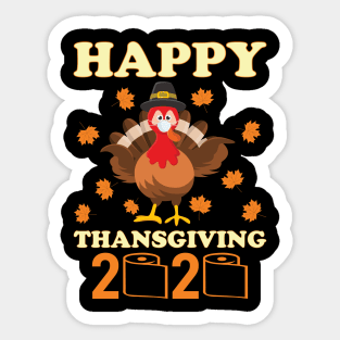 Happy Thanksgiving turkey face funny quarantine Sticker